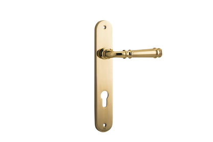 Iver Verona Door Lever Oval Latch Pair, Passage Kit, Privacy Kit , Entrance Kit with High Security Lock - Polished Brass