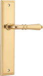 Iver Sarlat  Door Lever Stepped Latch Pair, Passage Kit, Privacy Kit , Entrance Kit with High Security Lock - Polished Brass