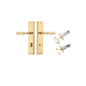 Iver Sarlat  Door Lever Stepped Latch Pair, Passage Kit, Privacy Kit , Entrance Kit with High Security Lock - Polished Brass