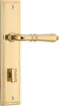 Iver Sarlat  Door Lever Stepped Latch Pair, Passage Kit, Privacy Kit , Entrance Kit with High Security Lock - Polished Brass