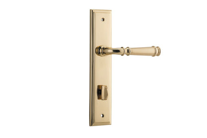 Iver Verona Door Lever Stepped Latch Pair, Passage Kit, Privacy Kit , Entrance Kit with High Security Lock -Polished Brass