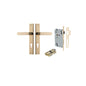 Iver Bronte Door Lever Rectangular Latch Pair, Passage Kit, Privacy Kit , Entrance Kit with High Security Lock - Polished Brass