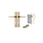 Iver Bronte Door Lever Rectangular Latch Pair, Passage Kit, Privacy Kit , Entrance Kit with High Security Lock - Polished Brass