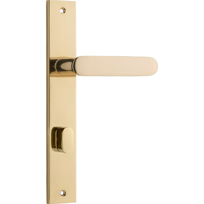 Iver Bronte Door Lever Rectangular Latch Pair, Passage Kit, Privacy Kit , Entrance Kit with High Security Lock - Polished Brass