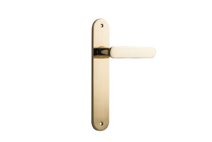 Iver Bronte Door Lever Oval Latch Pair, Passage Kit, Privacy Kit , Entrance Kit with High Security Lock - Polished Brass