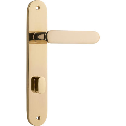 Iver Bronte Door Lever Oval Latch Pair, Passage Kit, Privacy Kit , Entrance Kit with High Security Lock - Polished Brass