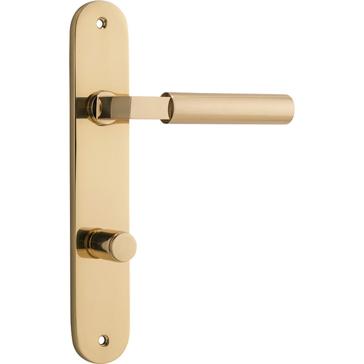 Iver Berlin Door Lever Oval Latch Pair, Passage Kit, Privacy Kit , Entrance Kit with High Security Lock - Polished Brass
