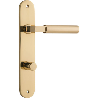 Iver Berlin Door Lever Oval Latch Pair, Passage Kit, Privacy Kit , Entrance Kit with High Security Lock - Polished Brass