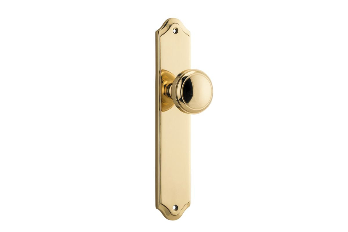Iver Paddington  Door Knob Shouldered Latch Pair, Passage Kit, Privacy Kit , Entrance Kit with High Security Lock - Polished Brass