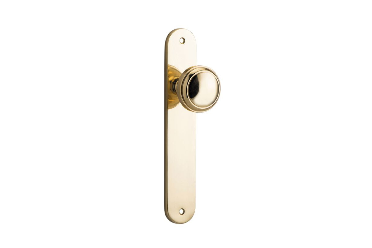 Iver Paddington  Door Knob Oval Latch Pair, Passage Kit, Privacy Kit , Entrance Kit with High Security Lock - Polished Brass