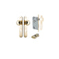 Iver Paddington  Door Knob Oval Latch Pair, Passage Kit, Privacy Kit , Entrance Kit with High Security Lock - Polished Brass