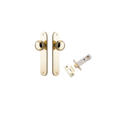 Iver Paddington  Door Knob Oval Latch Pair, Passage Kit, Privacy Kit , Entrance Kit with High Security Lock - Polished Brass