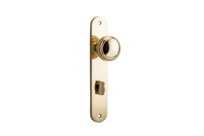 Iver Paddington  Door Knob Oval Latch Pair, Passage Kit, Privacy Kit , Entrance Kit with High Security Lock - Polished Brass