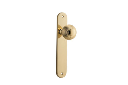 Iver Guildford Door Knob Oval Latch Pair, Passage Kit, Privacy Kit , Entrance Kit with High Security Lock -Polished Brass