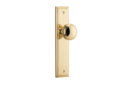 Iver Paddington  Door Knob Stepped Latch Pair, Passage Kit, Privacy Kit , Entrance Kit with High Security Lock - Polished Brass
