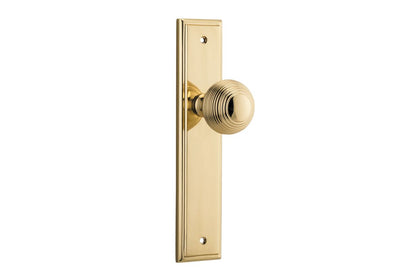 Iver Guildford Door Knob Stepped Latch Pair, Passage Kit, Privacy Kit , Entrance Kit with High Security Lock - Polished Brass