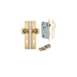 Iver Guildford Door Knob Stepped Latch Pair, Passage Kit, Privacy Kit , Entrance Kit with High Security Lock - Polished Brass