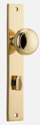 Iver Paddington Door Knob 10320 Rectangular Backplate Polished Brass - Passage ,Privacy & Entrance