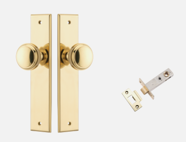 Iver Paddington Door Knob 10321 Chamfered Backplate Polished Brass - Passage ,Privacy & Entrance
