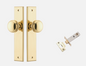Iver Paddington Door Knob 10321 Chamfered Backplate Polished Brass - Passage ,Privacy & Entrance