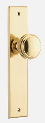 Iver Paddington Door Knob 10321 Chamfered Backplate Polished Brass - Passage ,Privacy & Entrance