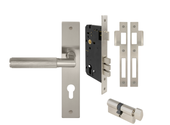 Windsor Premium NZ NIDO Lumina Longplate Entrance Set - Diamond Knurl Priced Per Set Available in 7 Colours