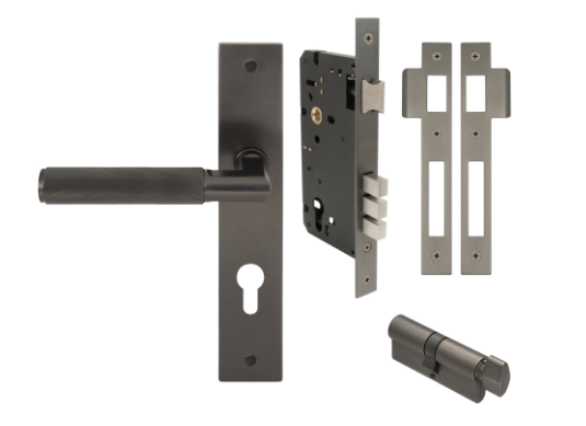 Windsor Premium NZ NIDO Lumina Longplate Entrance Set - Diamond Knurl Priced Per Set Available in 7 Colours