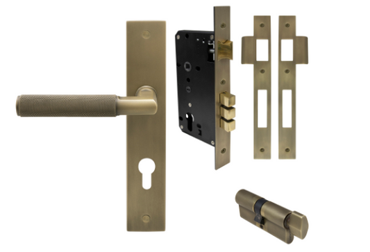 Windsor Premium NZ NIDO Lumina Longplate Entrance Set - Diamond Knurl Priced Per Set Available in 7 Colours