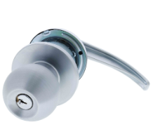Carbine Australia Newmarket 3000 Cylindrical Classroom set - Knob Outside Locks / Unlocks,Lever 60mm & 70mm Backset C4 Keyed to Differ - Brushed Satin Chrome
