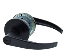 Carbine Australia Newmarket 6000 Cylindrical Classroom set Disability Levero - Outside key locks/unlocks - 70mm backset, C4 Keyed to Differ - Matte Black