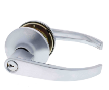 Carbine Australia Ascot Tiebolt Classroom set Disability Lever - outside Locks / Unlocks, 60/70mm Backset Lever C4 Keyed to Differ - Brushed Satin Chrome