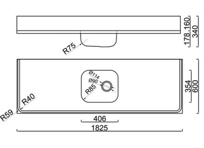 BURNS & FERALL 600 SERIES CLASSIC SINK BENCHTOPS LENGTH : 1225MM ,1675MM & 1825MM STAINLESS STEEL