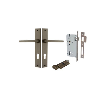 Iver Baltimore Door Knob Rectangular Latch Pair, Passage Kit, Privacy Kit , Entrance Kit with High Security Lock -Signature Brass