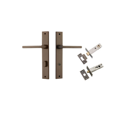 Iver Baltimore Door Knob Rectangular Latch Pair, Passage Kit, Privacy Kit , Entrance Kit with High Security Lock -Signature Brass