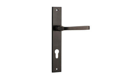 Iver Annecy Door Lever Rectangular Latch Pair, Passage Kit, Privacy Kit , Entrance Kit with High Security Lock -Signature Brass