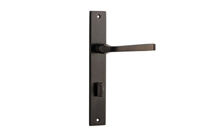 Iver Annecy Door Lever Rectangular Latch Pair, Passage Kit, Privacy Kit , Entrance Kit with High Security Lock -Signature Brass