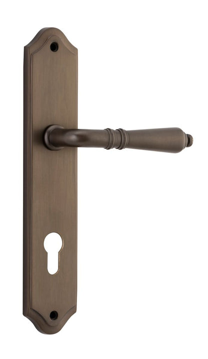 Iver Sarlat  Door Lever Oval Latch Pair, Passage Kit, Privacy Kit , Entrance Kit with High Security Lock - Signature Brass