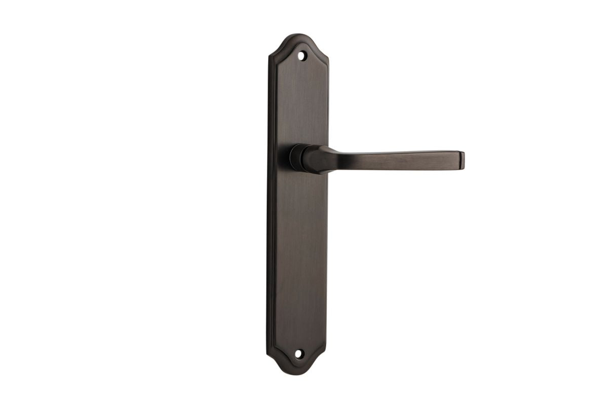 Iver Annecy Door Lever Shouldered Latch Pair, Passage Kit, Privacy Kit , Entrance Kit with High Security Lock -Signature Brass