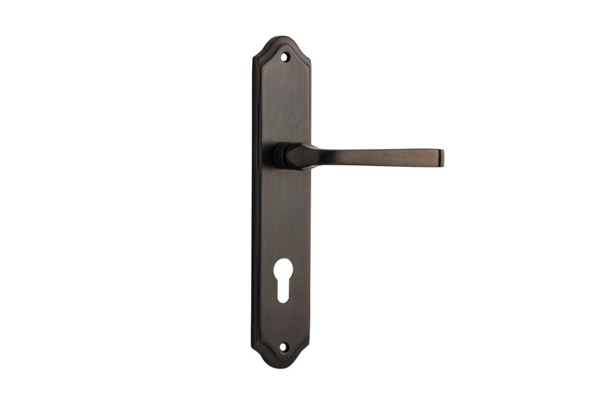 Iver Annecy Door Lever Shouldered Latch Pair, Passage Kit, Privacy Kit , Entrance Kit with High Security Lock -Signature Brass