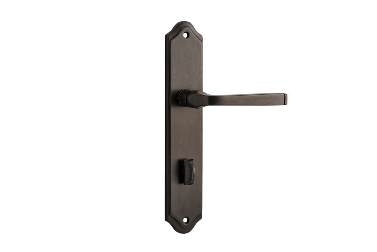 Iver Annecy Door Lever Shouldered Latch Pair, Passage Kit, Privacy Kit , Entrance Kit with High Security Lock -Signature Brass