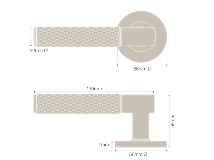 Windsor Premium NZ NIDO Verge Rose Lever Set - Diamond Knurl Price Per Pair Available in 7 Colours