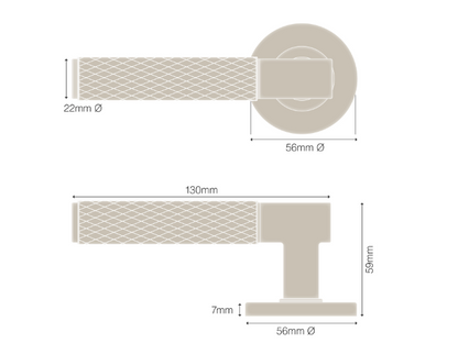 Windsor Premium NZ NIDO Verge Rose Lever Set - Diamond Knurl Price Per Pair Available in 7 Colours