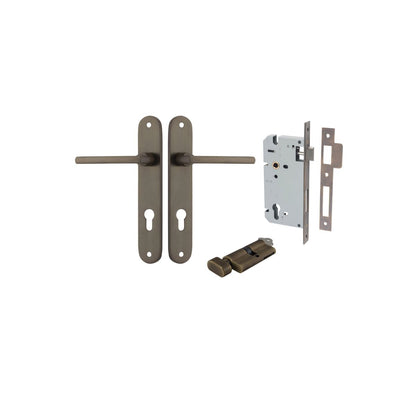 Iver Baltimore Door Knob Oval Latch Pair, Passage Kit, Privacy Kit , Entrance Kit with High Security Lock -Signature Brass