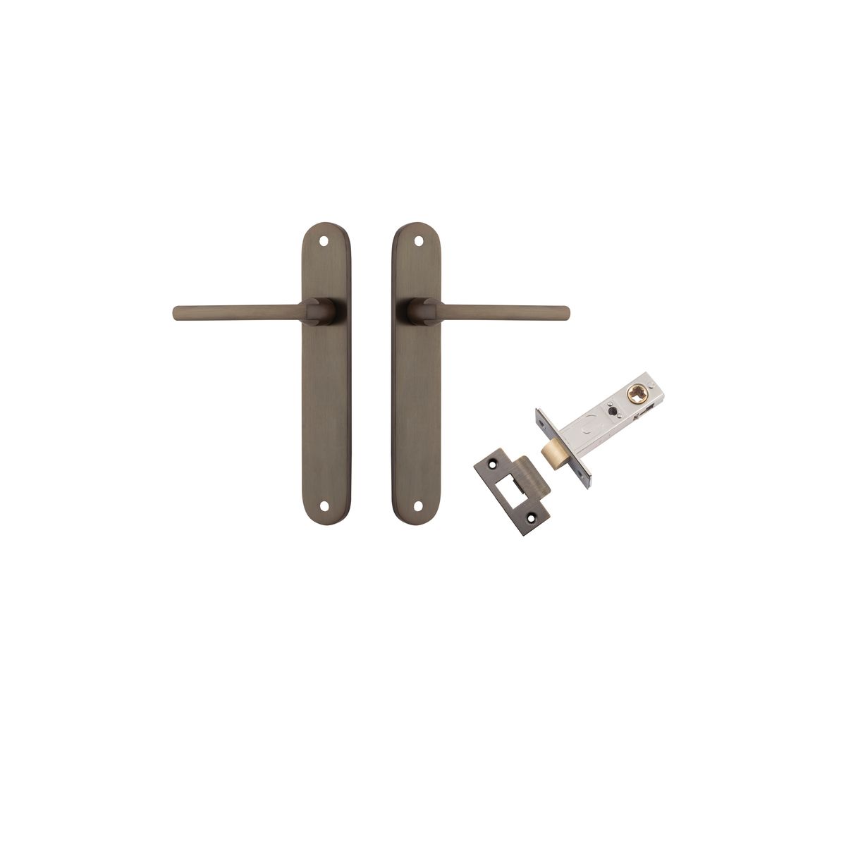 Iver Baltimore Door Knob Oval Latch Pair, Passage Kit, Privacy Kit , Entrance Kit with High Security Lock -Signature Brass