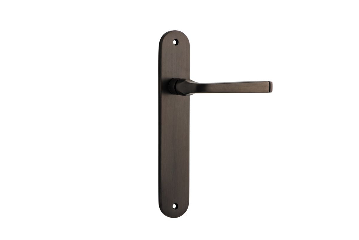 Iver Annecy Door Lever Oval Latch Pair, Passage Kit, Privacy Kit , Entrance Kit with High Security Lock - Signature Brass