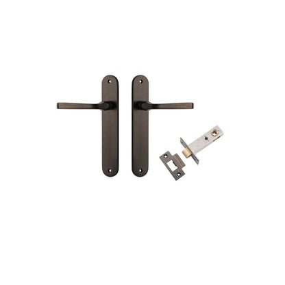 Iver Annecy Door Lever Oval Latch Pair, Passage Kit, Privacy Kit , Entrance Kit with High Security Lock - Signature Brass