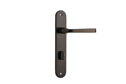 Iver Annecy Door Lever Oval Latch Pair, Passage Kit, Privacy Kit , Entrance Kit with High Security Lock - Signature Brass