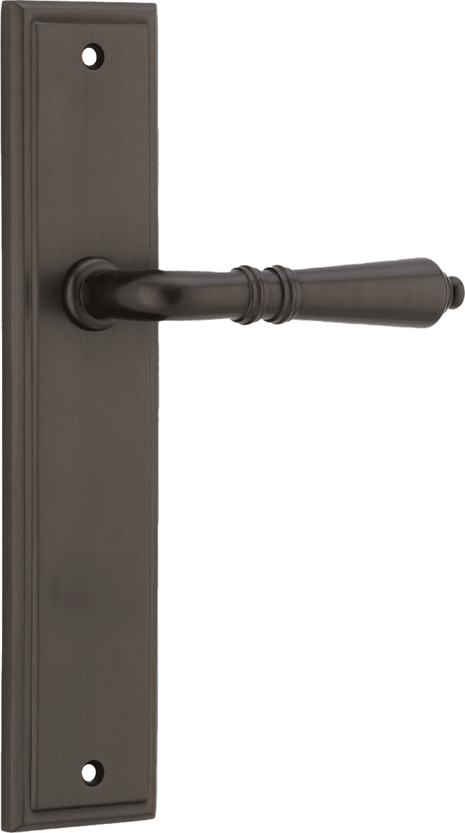 Iver Sarlat  Door Lever Stepped Latch Pair, Passage Kit, Privacy Kit , Entrance Kit with High Security Lock - Signature Brass