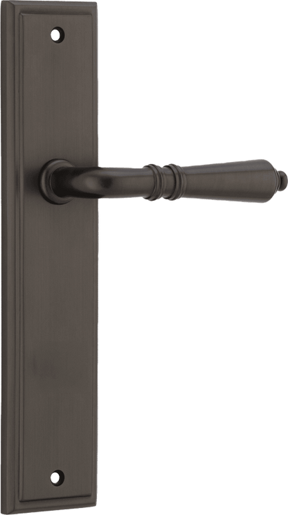 Iver Sarlat  Door Lever Stepped Latch Pair, Passage Kit, Privacy Kit , Entrance Kit with High Security Lock - Signature Brass