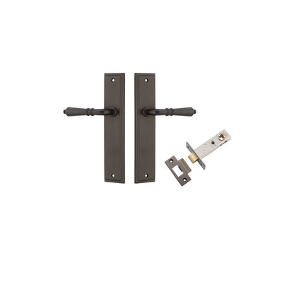Iver Sarlat  Door Lever Stepped Latch Pair, Passage Kit, Privacy Kit , Entrance Kit with High Security Lock - Signature Brass